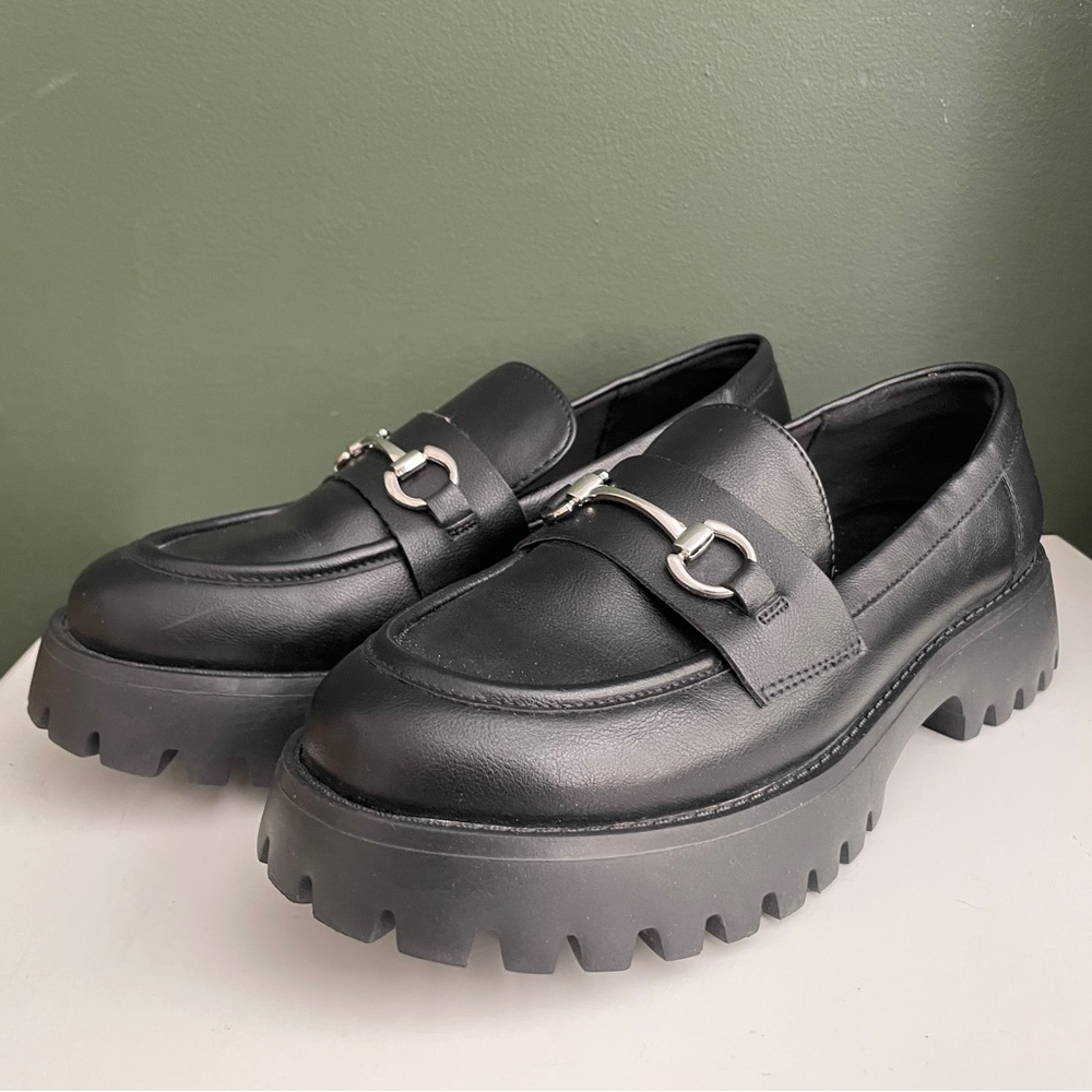 Call It Spring Chunky Vegan Leather Lug Sole Bit Loafers Women’s Size 8